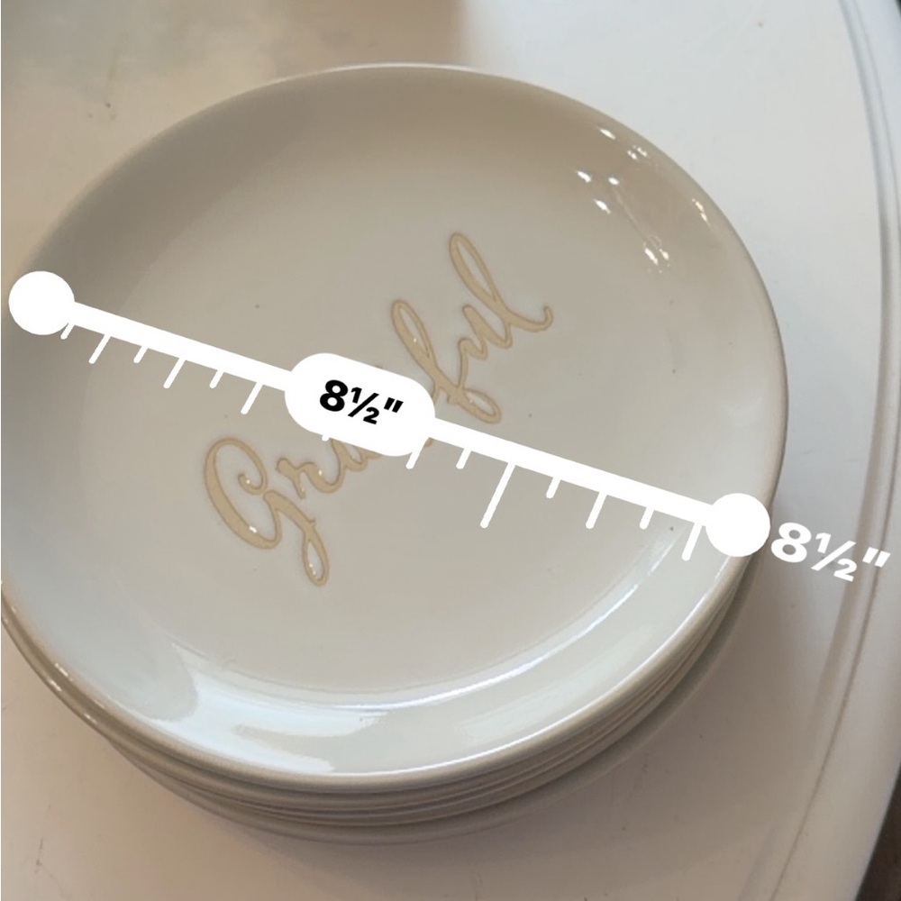 Blessed and 'Grateful' Dinner Plates set of 5! Better Homes And Gardens Cream. - Picture 5 of 7
